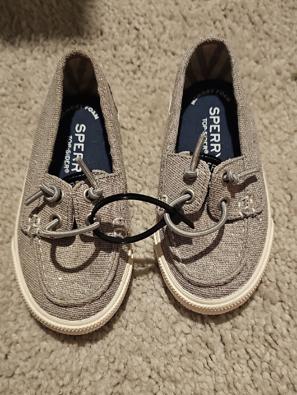 Sperry Kids Taupe Canvas Slip-On Boat Shoes